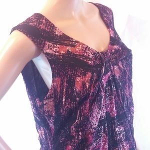 212 collections pink purple stretch mesh tank XL
